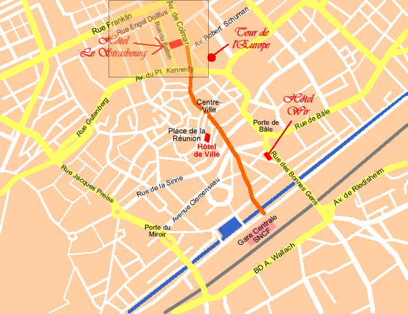 Plan Hotel le Strasbourg